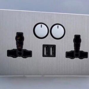 13a double socket with USB soft touch